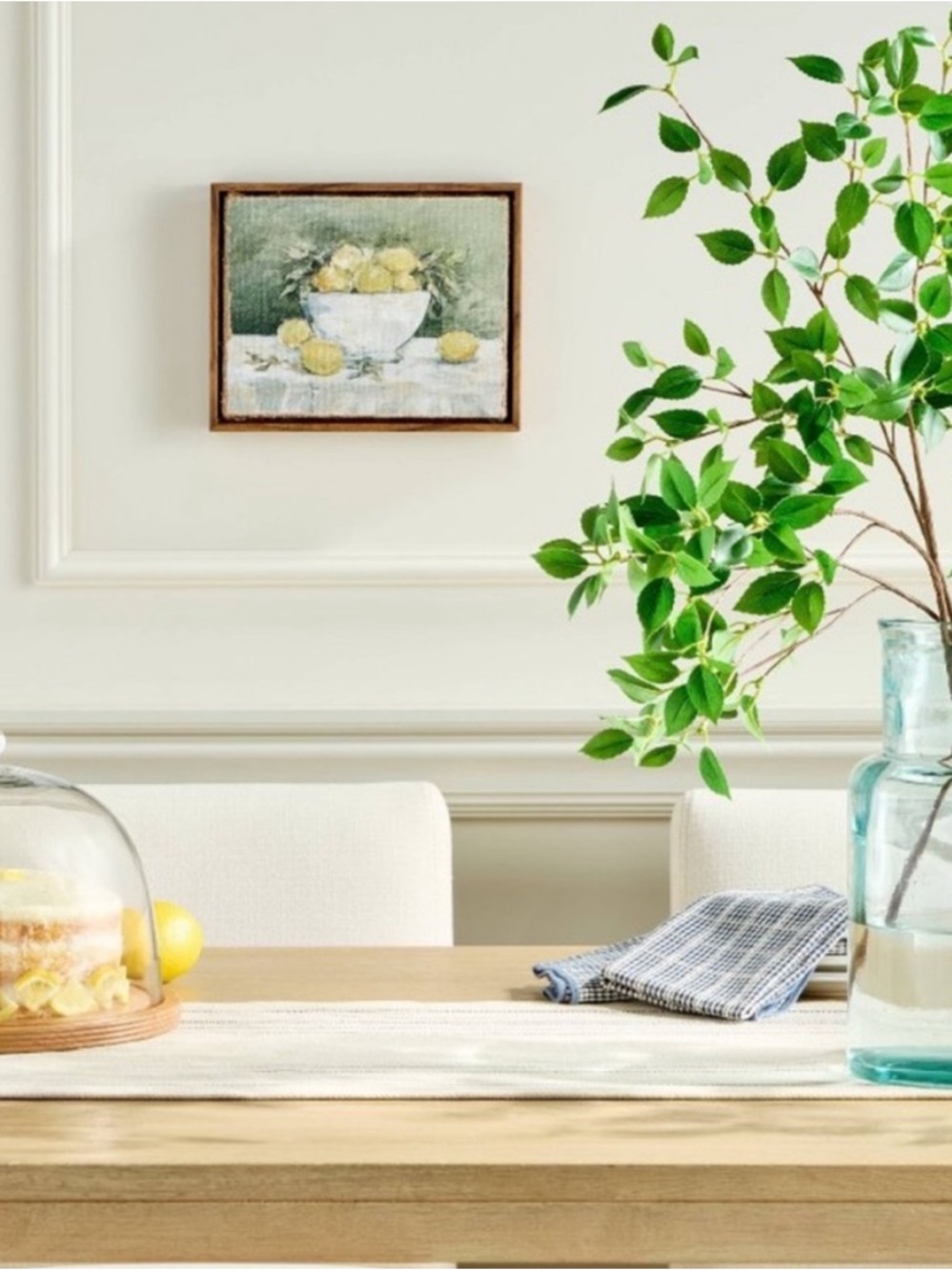 HEARTH & HAND NWT 10"x8" Lemon Bowl Still Life on Burlap Wall Art Framed - Picture 2 of 5
